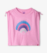 Girls Lilac Shell Cinched Shoulder Top