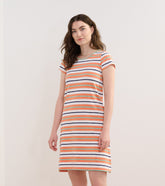 Cici A-Line Dress - Melon Stripes