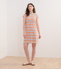 Cici A-Line Dress - Melon Stripes