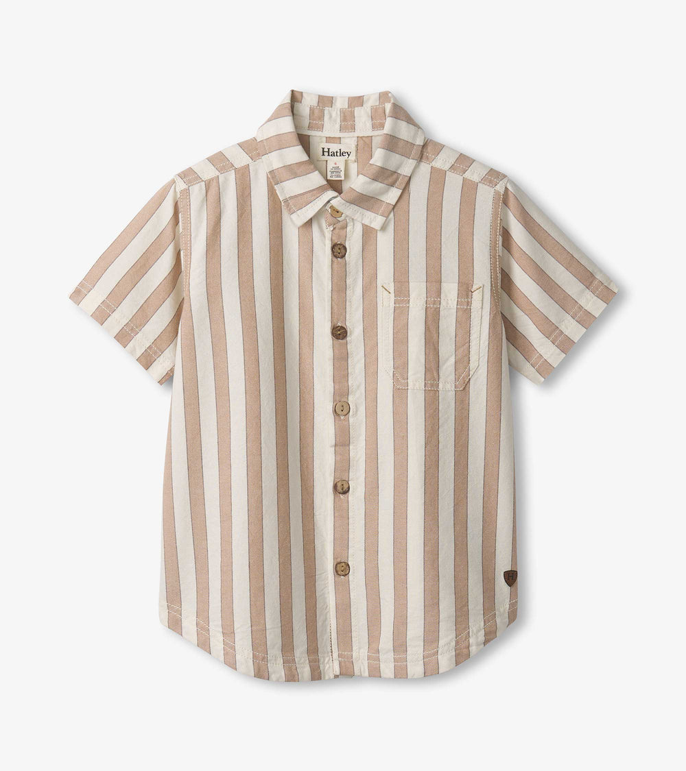Boys Thatched Stripes Button Down Shirt