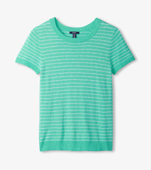 Simone Knit Tee - Teal Stripes