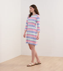 Lily Flare Dress - Peach Echo Stripes