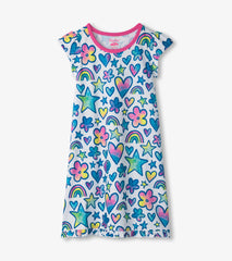 Girls Watercolor Doodles Nightdress