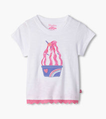 Baby & Toddler Girls Ice Cream Sundae Eyelet Trim T-Shirt