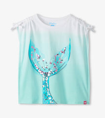 Girls Mermaid Tail Cinched Shoulder Top
