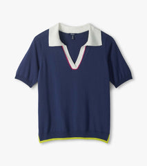 Johnny Collar Top - Patriot Blue