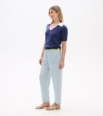 Johnny Collar Top - Patriot Blue