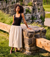 Mix Media Midi Dress - Whisper White and Black