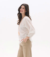 Naomi Blouse - Blush Swiss Dot