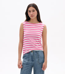 Everyday Tank - Carmine Rose Stripes
