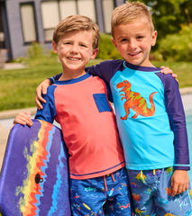 Boys Dino Graphic Long Sleeve Rashguard