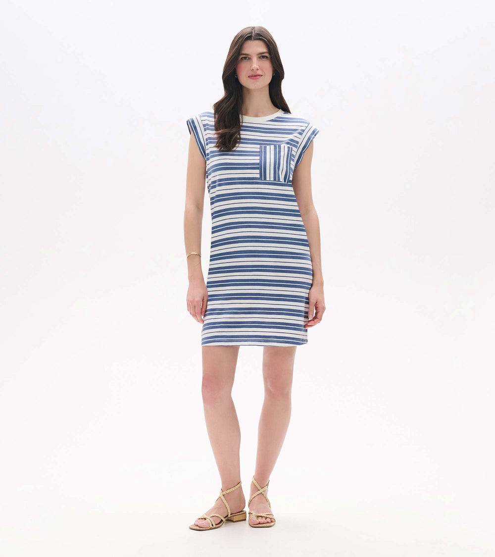 Pocket Tee Dress - Double Blue Horizon