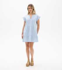 Emerson Dress - Neon Dots on Stripes