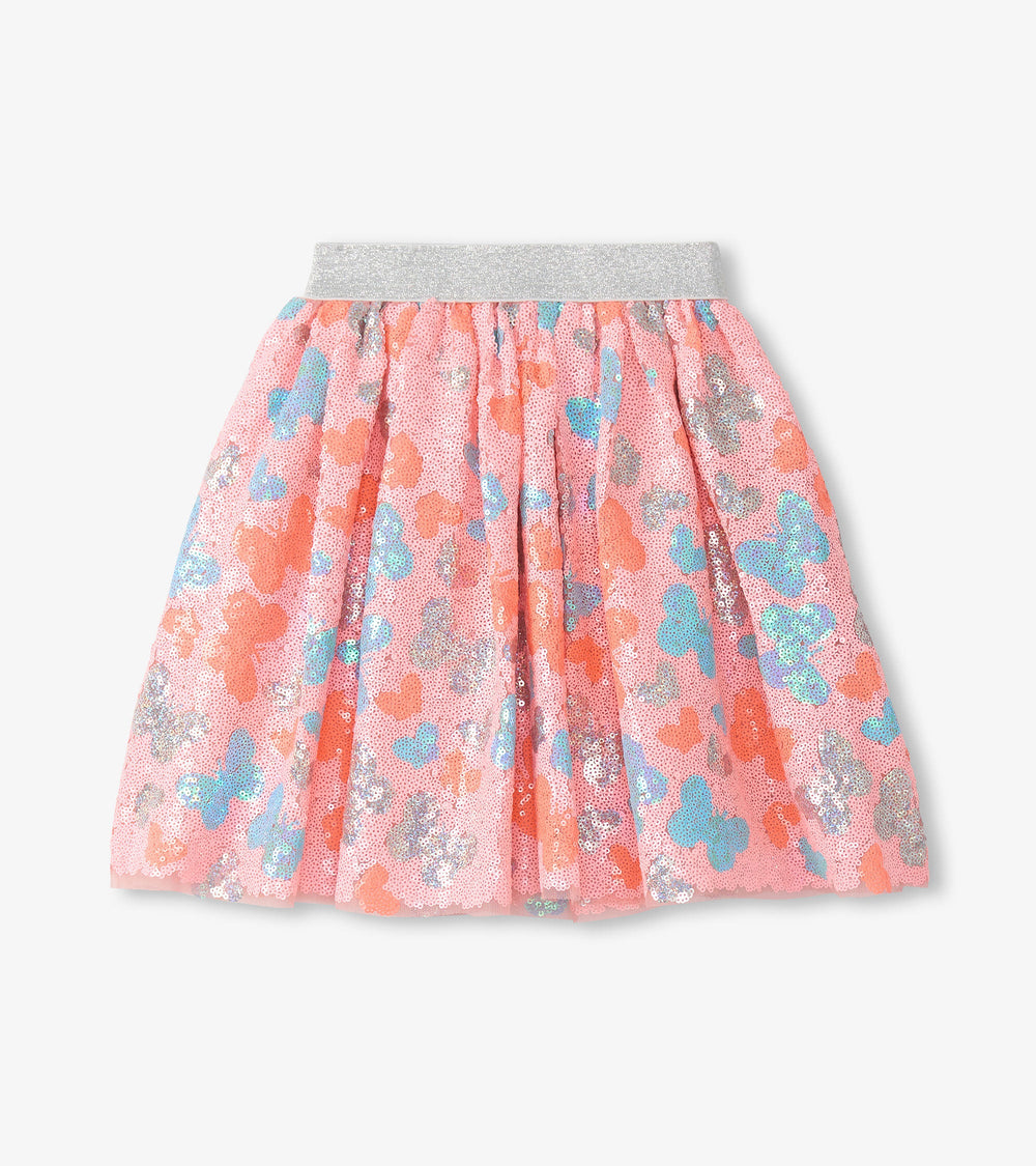 Girls Glitter Butterfly Sequin Skirt