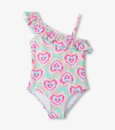 Girls Hearts One-Shoulder Swimsuit