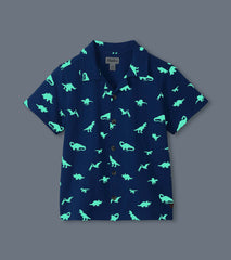 Boys Glow in the Dark Dinos Jersey Button Down
