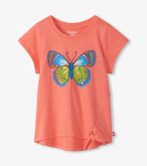 Girls Butterfly Tie Front T-Shirt