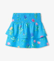 Girls Hyper Real Floral Smocked Waist Skirt
