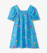 Girls Hyper Real Floral Smocked Dress