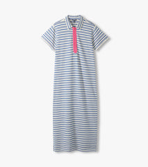 Contrast Zip Maxi Dress - Limoges Stripes