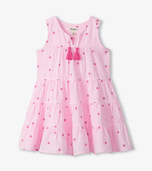 Girls Gingham Berries Tiered Dress