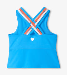 Girls Malibu Blue Strappy Active Tank