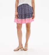 Flounce Skirt - Navy Medallion