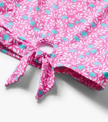 Girls Pink Floral Stripes Tie-Front Two-Piece Swimsuit