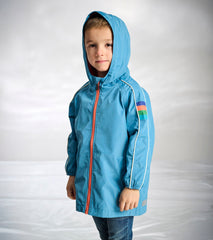 Boys Niagara Blue Jersey Lined-Rain Jacket