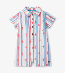 Baby Boys Preppy Lobsters Woven Romper
