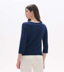 3/4 Sleeve Knit Top - Patriot Blue