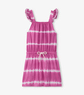 Girls Purple Orchid Tie Dye Crochet Sleeve Dress