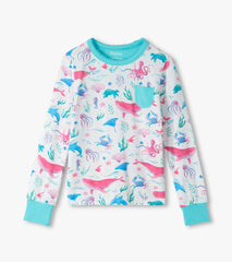 Girls Painted Sealife Bamboo Pajama Set