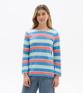 Button Breton - Azure Stripes