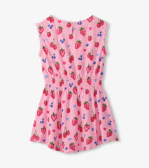 Girls Summer Berries Smocked Waist Dress