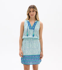 Chloe Dress - Beach Glass Ikat
