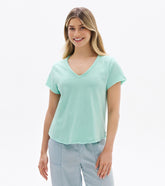 Sadie V-Neck Tee - Sea Glass
