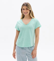 Sadie V-Neck Tee - Sea Glass