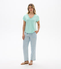 Sadie V-Neck Tee - Sea Glass