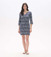 Lily Notch Neck Dress - Soft Ikat