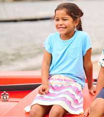 Girls Strawberry Moon Stripes Crochet Skirt