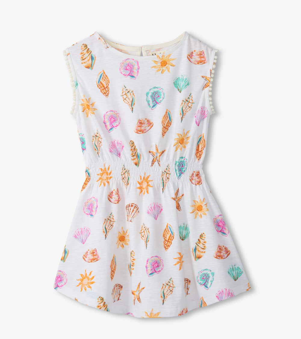Girls Shells and Sunshine Smocked Waist Dress