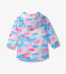 Girls Sunset Tie Dye Microfiber Rain Jacket