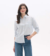 Relaxed Button Down - Cashmere Blue Stripes