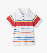 Baby & Toddler Boys Seascape Stripes Peached Jersey Polo T-Shirt