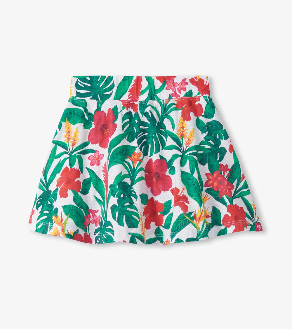 Girls Tropical Flowers Floaty Skort