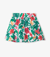 Girls Tropical Flowers Floaty Skort