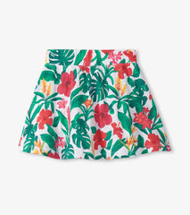 Girls Tropical Flowers Floaty Skort