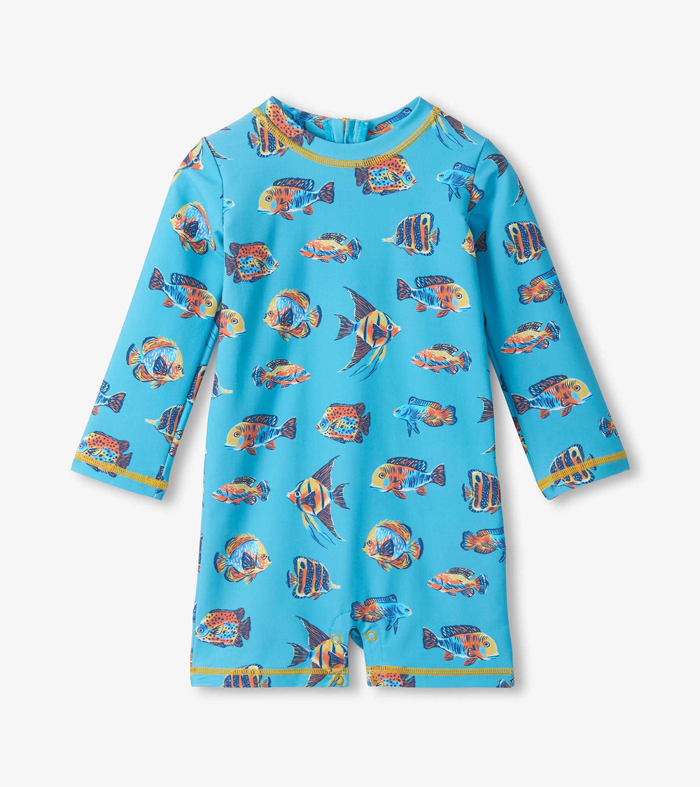 Baby Boys Tropical Ocean One-Piece Rashguard Swimsuit