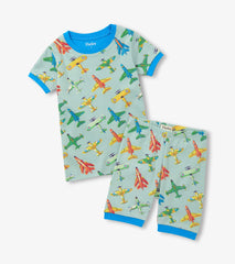 Boys Vintage Aircrafts Cotton Short Pajama Set